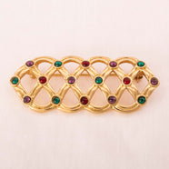 SWAROVSKI vergoldete Brosche mit bunten Cabochons