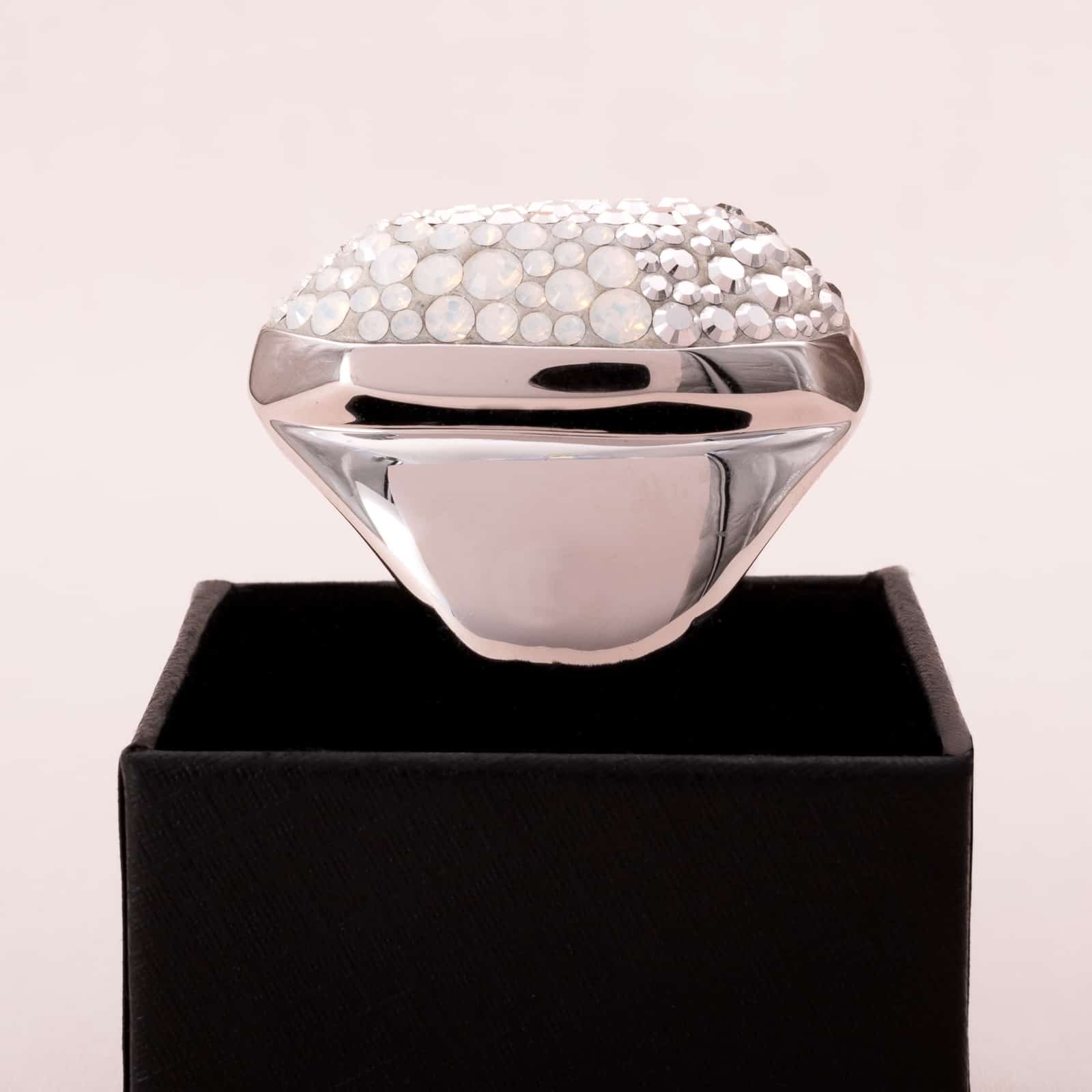 Swarovski-droßer-Designer-Ring-graue-Kristalle