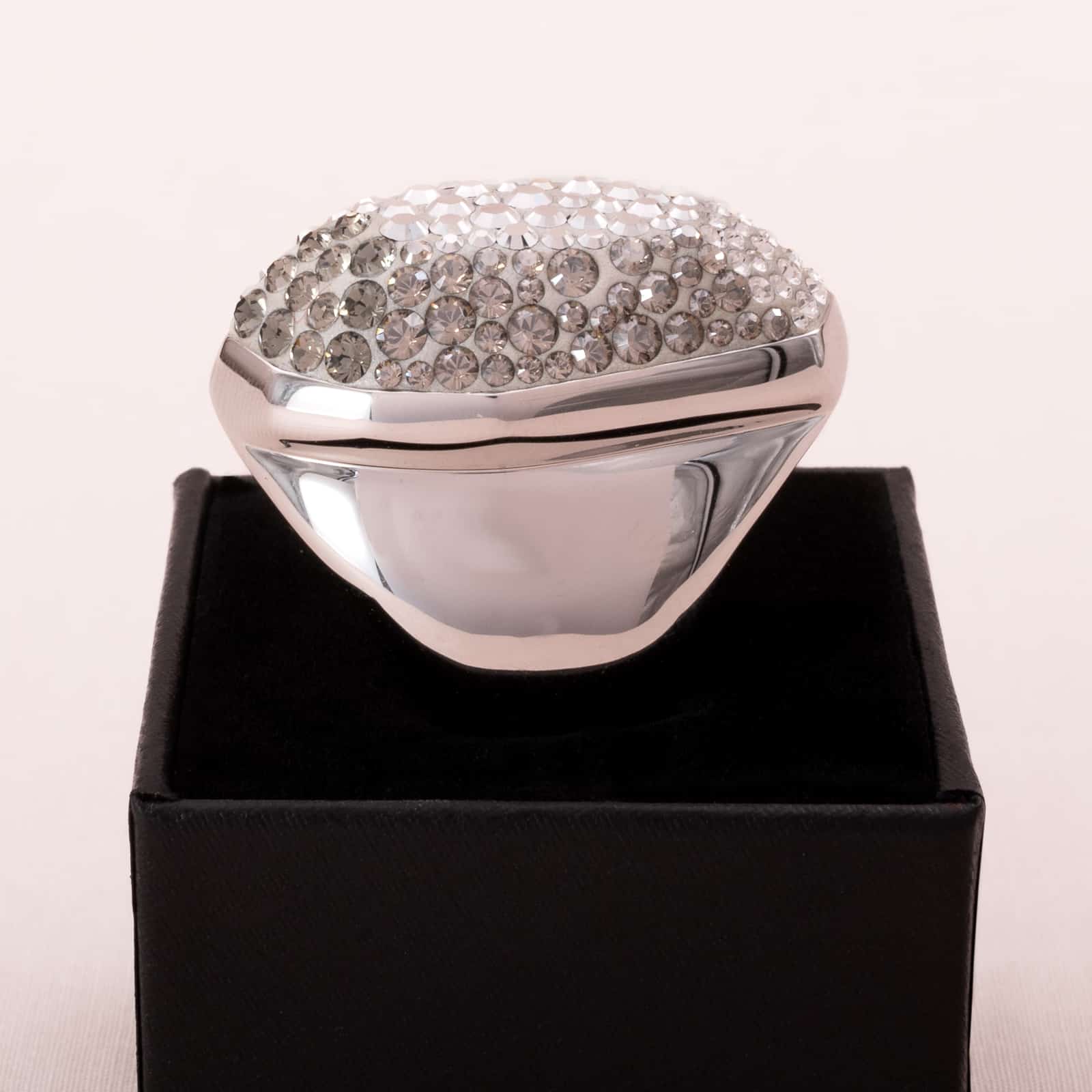 Swarovski-droßer-Designer-Ring-graue-Kristalle