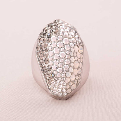 Swarovski-droßer-Designer-Ring-graue-Kristalle
