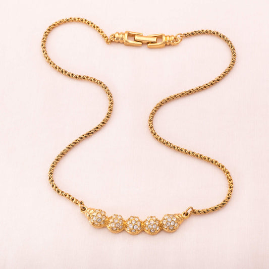 Swarovski-vergoldete-Halskette-Kristall-besetzt