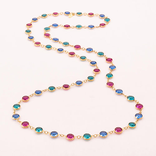 SWAROVSKI gold-plated necklace with colorful crystals