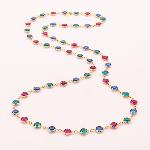 SWAROVSKI gold-plated necklace with colorful crystals