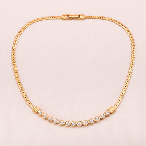SWAROVSKI elegante Halskette mit rund gefassten Kristallen