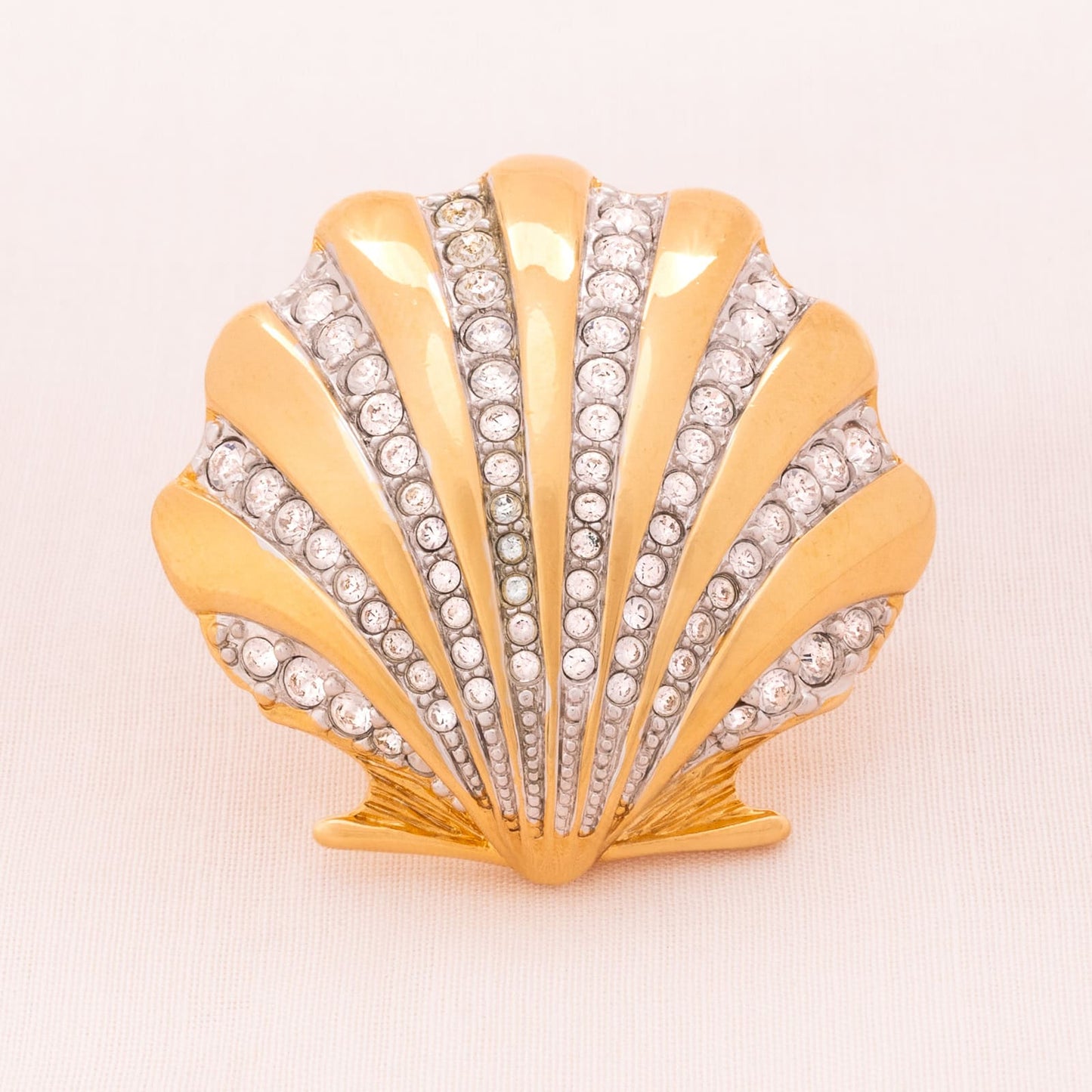 SWAROVSKI vergoldete Muschel-Brosche