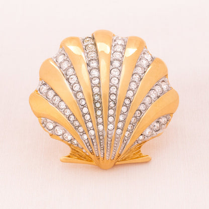 SWAROVSKI vergoldete Muschel-Brosche