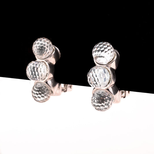 Swarovski-Ohrclips-3-Kristallkugeln-rhodinierte-Fassung