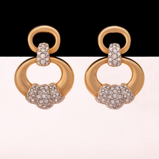 Swarovski-vergoldete-Ohrclips-Türklopfer-Design