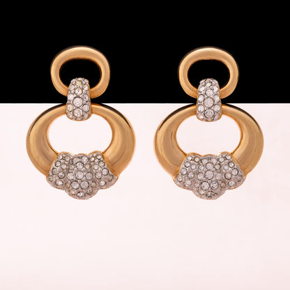 Swarovski-vergoldete-Ohrclips-Türklopfer-Design
