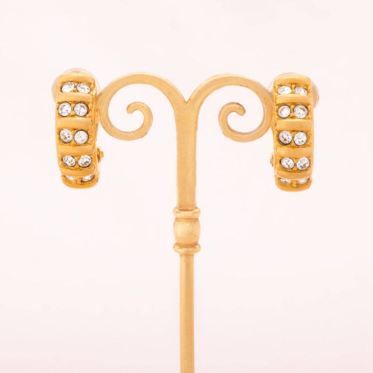SWAROVSKI gold-plated clip hoop earrings