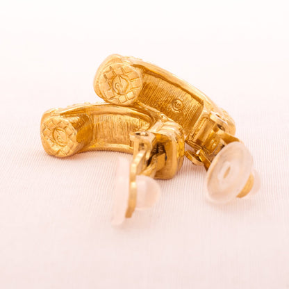SWAROVSKI gold-plated clip hoop earrings