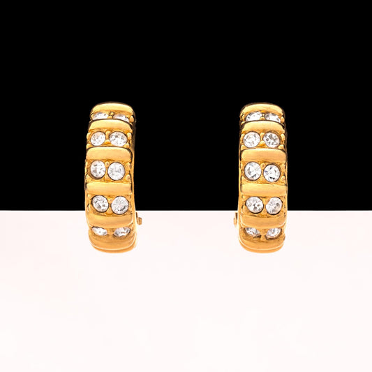 SWAROVSKI gold-plated clip hoop earrings