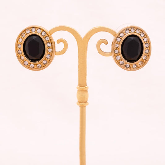 Swarovski-S.A.L-Ohrringe-ovale-schwarze-Kristalle