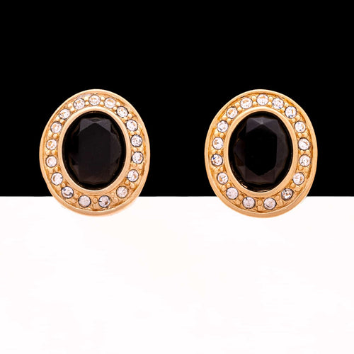 SWAROVSKI classic earrings with black crystals