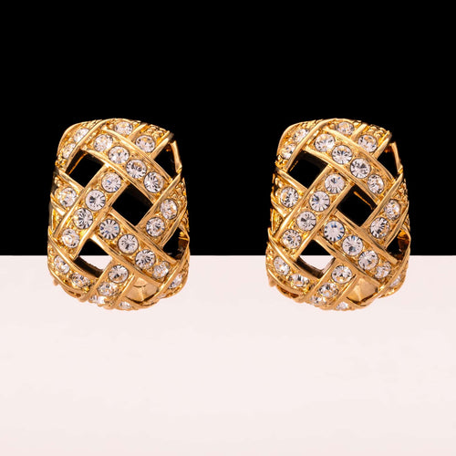 SWAROVSKI elegant gold-plated earrings in a braided design