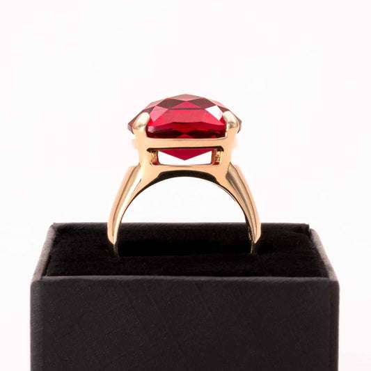 Swarovski-Ring-vergoldet-pink-roter-glitzernder-Kristall