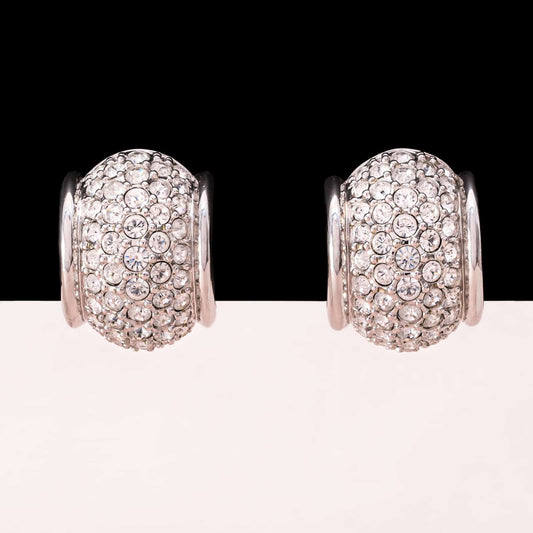 Swarovski-Ohrclips-silberfarbene-breite-Kristall-Kreolen