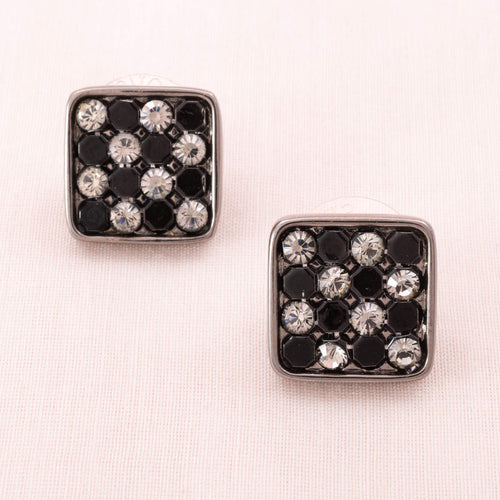 SWAROVSKI eckige Ohrringe mit schwarzen Kristallen