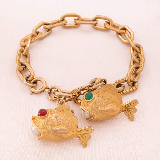 Seltenes TRIFARI Armband mit Fisch Anhängern