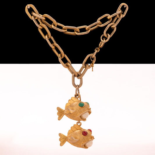 Rare TRIFARI bracelet with fish pendants