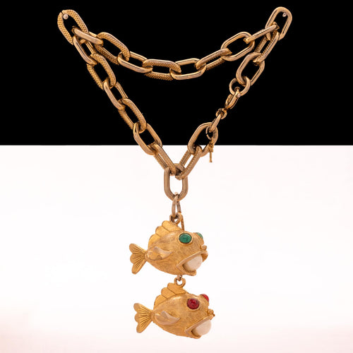 Rare TRIFARI bracelet with fish pendants