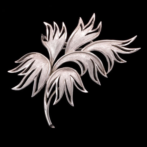 TRIFARI silver-tone leaves brooch