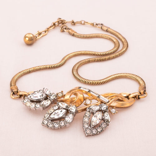 TRIFARI gold-plated necklace from the 40s/50s