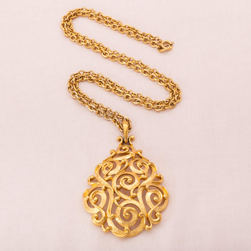 TRIFARI gold-plated necklace with large pendant
