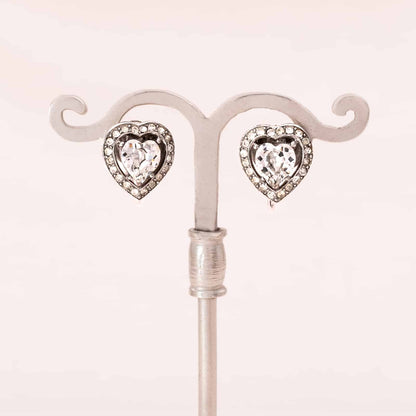 TRIFARI classic heart screw-on earrings