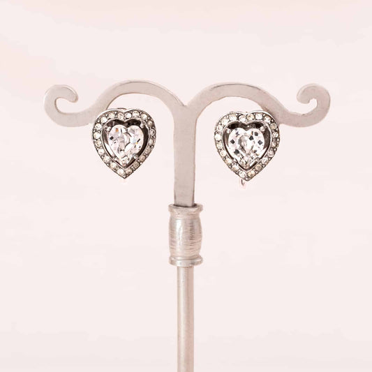 TRIFARI classic heart screw-on earrings
