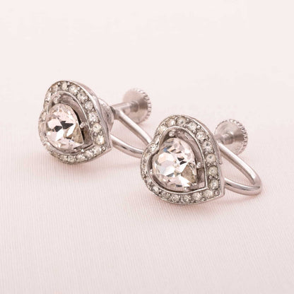 TRIFARI classic heart screw-on earrings