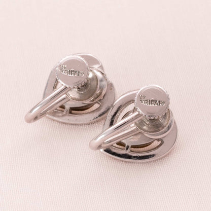 TRIFARI classic heart screw-on earrings