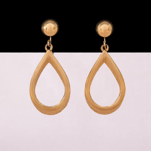 TRIFARI gold-plated drop-shaped clip-ons