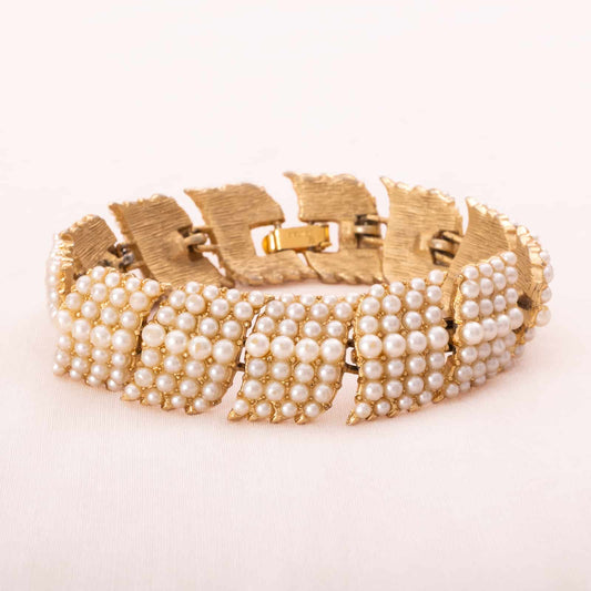 Trifari-Perlen-Armband-vergoldet