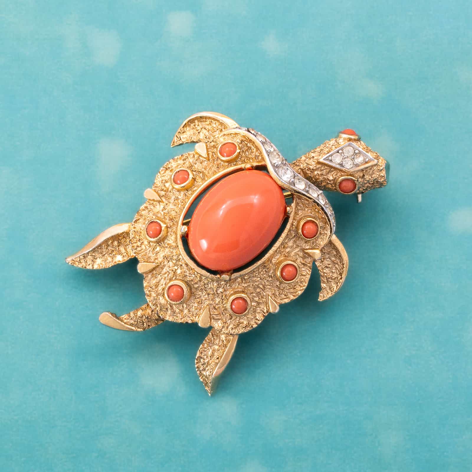 Enchy popular Gold & Pearl Turtle Brooch