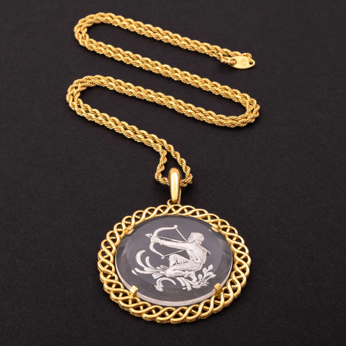 TRIFARI necklace large zodiac sign Sagittarius pendant