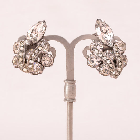 WEISS-Strass-Ohrclips-silberfarben