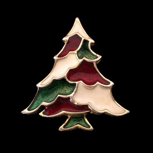 Weihnachtsbaum Brosche aus den 80er Jahren