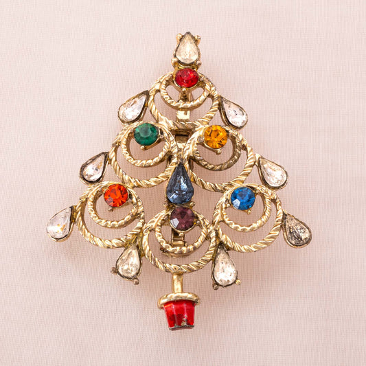 Weihnachtsbaum-Brosche-mit-tropfenförmigen-Strasssteinen