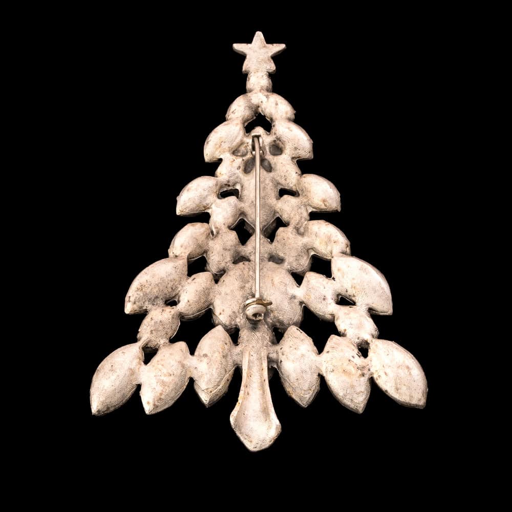 Weihnachtsbaum-Brosche-sehr-groß-matt-silberfarbene-Rückseite