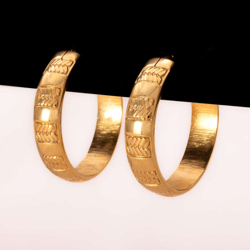 MONET wide gold plated hoops