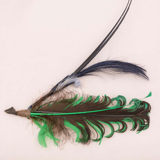 Hutschmuck-Federn-Grün-Braun-Original-20er-Jahre
