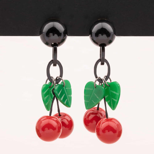 Long cherry earrings from the 90s