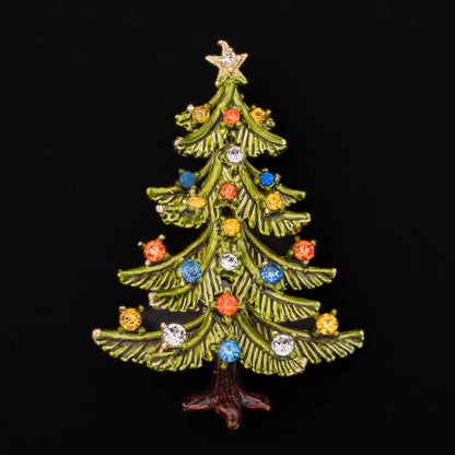 ART-Weihnachtsbaum-Brosche-grün-emailliert-mit-bunten-Strasssteinen