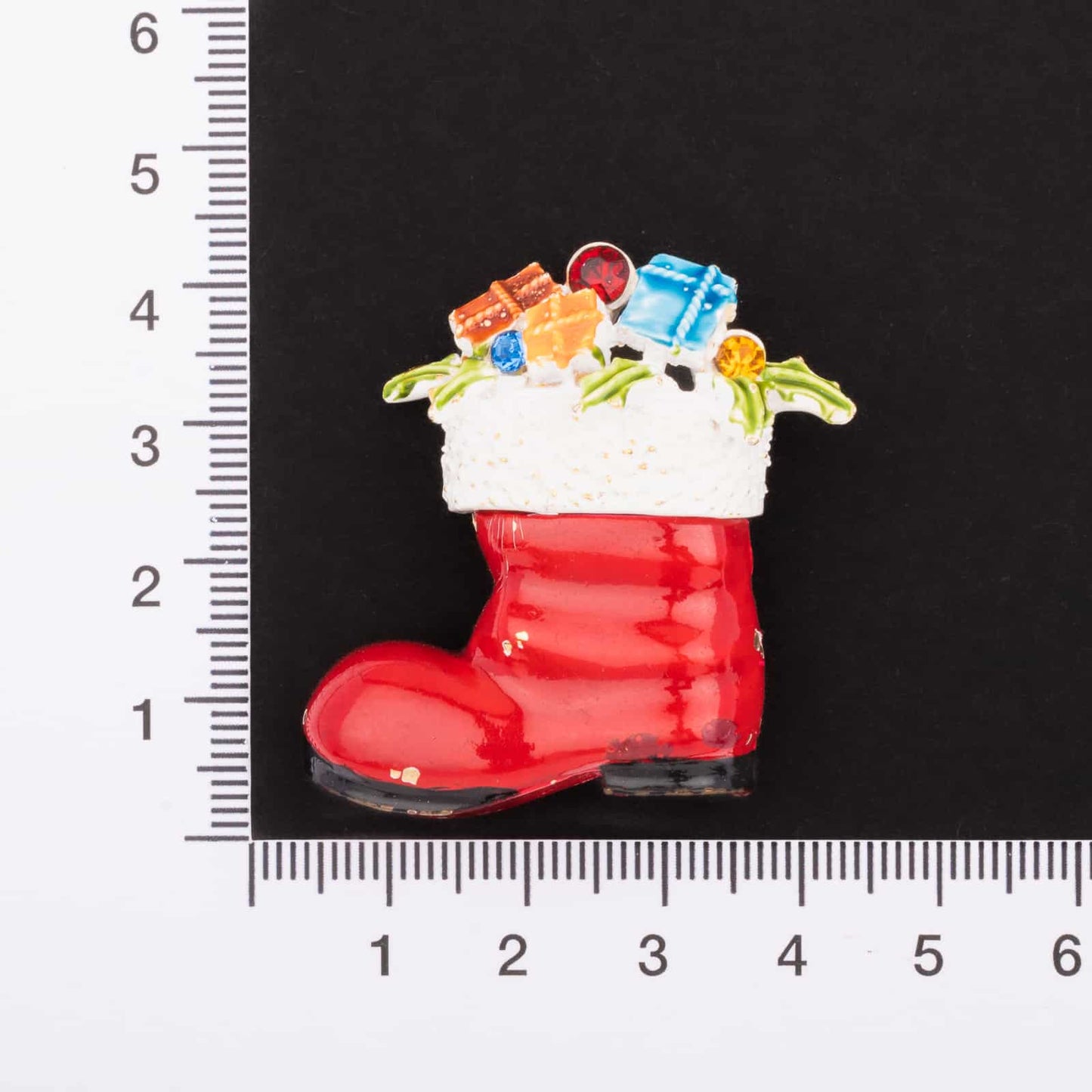 Art-Vintage-Weihnachtsbrosche-Santas-Stiefel