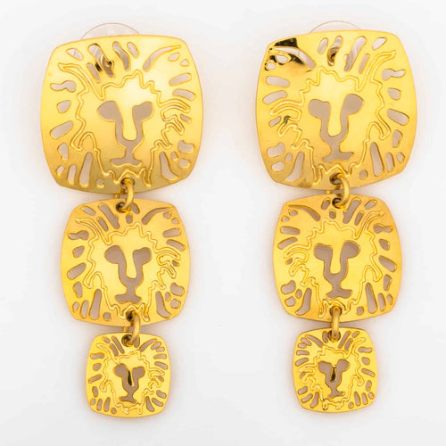 ANNE KLEIN vergoldete Löwen Ohrringe