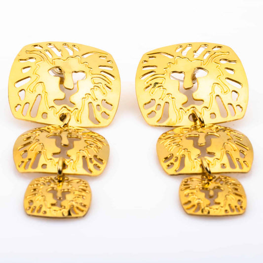Anne-Klein-goldfarbene-Löwen-Ohrringe