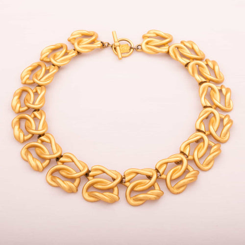 ANNE KLEIN mattvergoldetes Collier aus den 1990ern