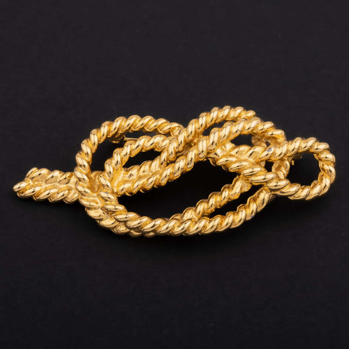 ANNE KLEIN gold-plated knot brooch