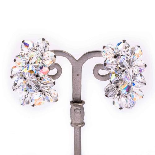 Aurora Borealis Cluster Earrings from the 50s